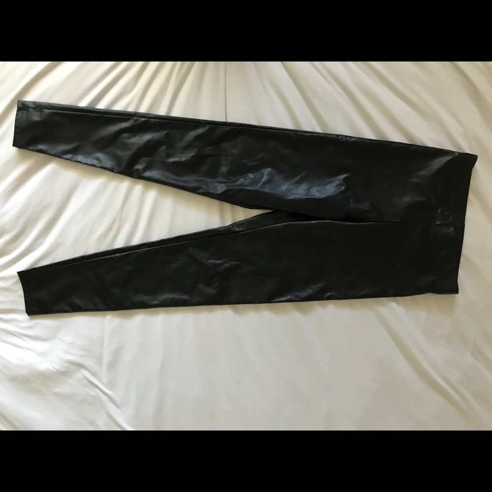 Topshop black leather leggings